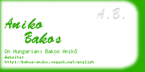 aniko bakos business card
